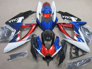 Best 2008-2010 Suzuki GSXR 600 Motorcycle Fairings - White Red Blue Black Rizoma UK