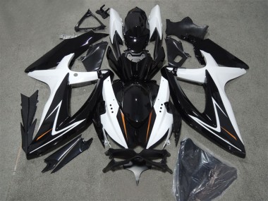Best 2008-2010 Suzuki GSXR 600 Motorcycle Fairings - White Glossy Black UK