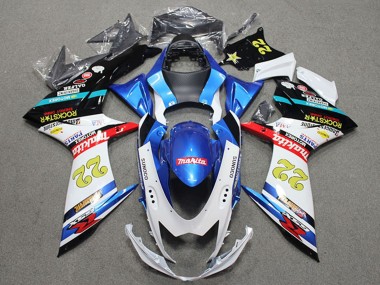 Best 2011-2024 Suzuki GSXR 600 Motorcycle Fairings - Blue White Red Black Rockstar 22 UK