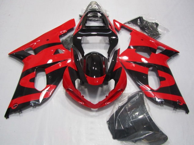 2001-2003 Suzuki GSXR 750 Motorcycle Fairings - Red Glossy Black UK