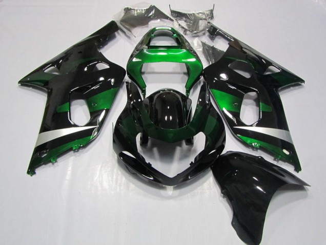 2001-2003 Suzuki GSXR 750 Motorcycle Fairings - Glossy Black Green Silver UK