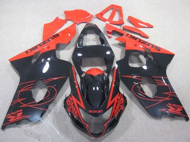 Best 2004-2005 Suzuki GSXR 750 Motorcycle Fairings - Red Glossy Black UK