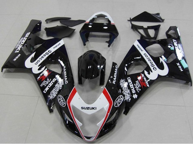 2004-2005 Suzuki GSXR 750 Motorcycle Fairings - Glossy Black White Red Beacon UK