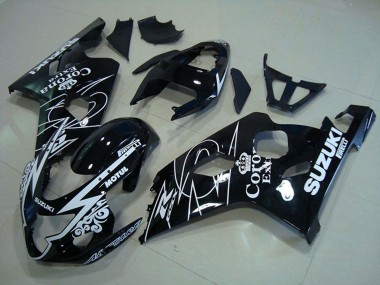 Best 2004-2005 Suzuki GSXR 750 Motorcycle Fairings - Glossy Black White Corona Extra Motul UK