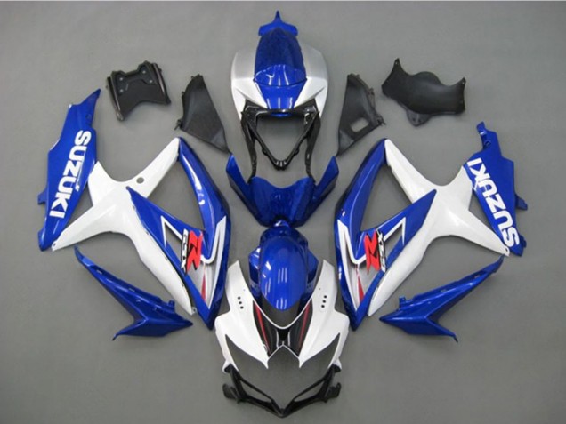 2008-2010 Suzuki GSXR 750 Motorcycle Fairing - White Silver Blue Black UK