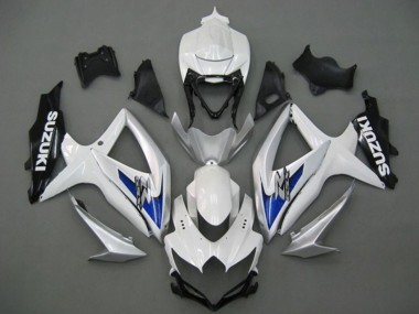 Best 2008-2010 Suzuki GSXR 750 Motorcycle Fairings - White Silver Blue Black UK