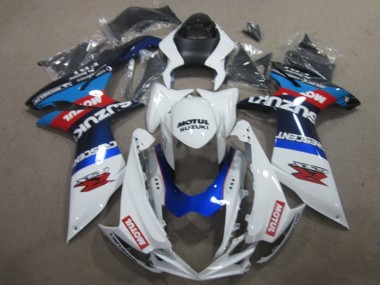 Best 2011-2024 Suzuki GSXR 750 Motorcycle Fairings - White Blue Motul UK