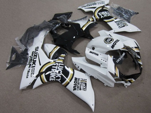 2011-2024 Suzuki GSXR 750 Motorcycle Fairings - White Lucky Strike Black Motul UK