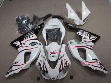 Best 1998-1999 Yamaha YZF R1 Motorcycle Fairings - White Glossy Black Red Flame Shark UK