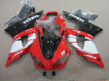 Best 1998-1999 Yamaha YZF R1 Motorcycle Fairings - Red White Silver Glossy Black UK
