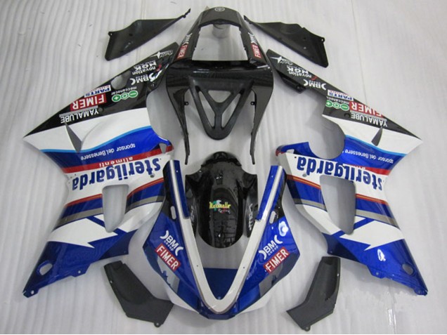 2000-2001 Yamaha YZF R1 Motorcycle Fairings - White Blue Black Red Fimer Sterilgarda UK