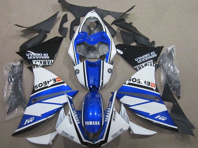 2000-2001 Yamaha YZF R1 Motorcycle Fairings - White Blue Black ENEOS UK