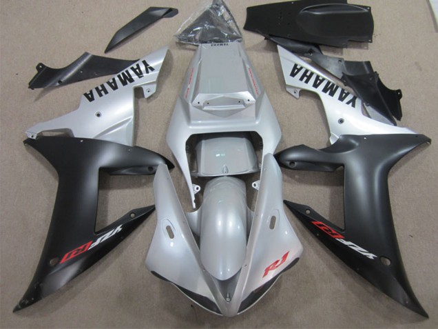 2002-2003 Yamaha YZF R1 Motorcycle Fairing - Silver Matte Black UK