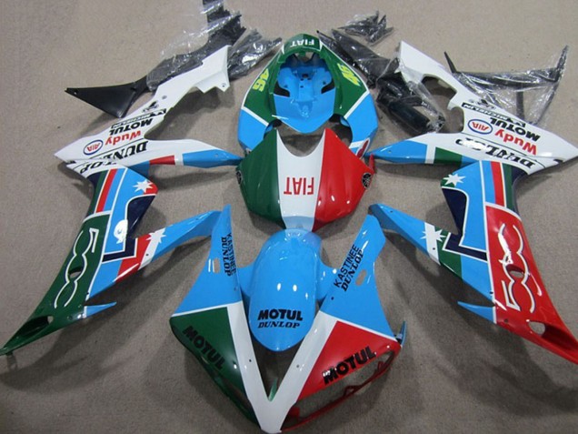 2004-2006 Yamaha YZF R1 Motorcycle Fairings - White Blue Red Green White Fiat Motul UK