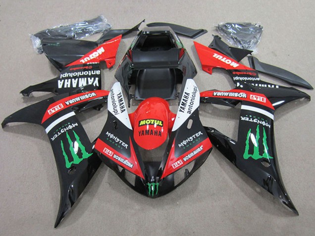 2004-2006 Yamaha YZF R1 Motorcycle Fairings - Red White Glossy Black Green Motul Monster UK