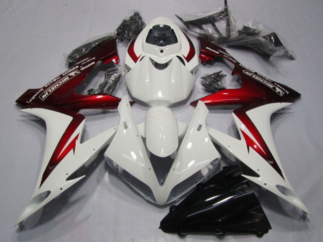 2004-2006 Yamaha YZF R1 Motorcycle Fairings - White Red Michelin UK