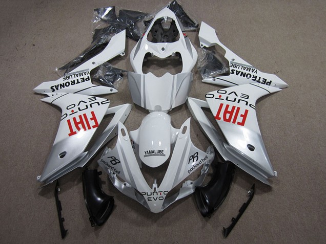 2007-2008 Yamaha YZF R1 Motorcycle Fairings - Silver White Red Fiat UK