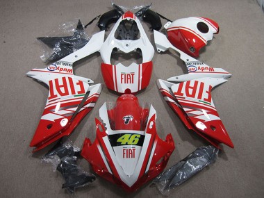 Best 2007-2008 Yamaha YZF R1 Motorcycle Fairings - White Red Fiat 46 UK