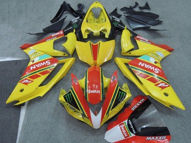 Best 2007-2008 Yamaha YZF R1 Motorcycle Fairings - Yellow Red Black White Swan UK