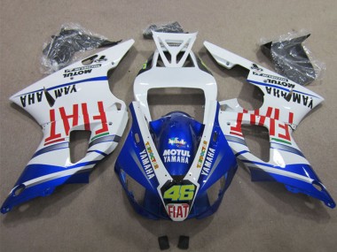 Best 2009-2011 Yamaha YZF R1 Motorcycle Fairings - White Blue Red Fiat Motul Dunlop 46 UK