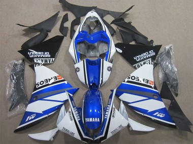 Best 2009-2011 Yamaha YZF R1 Motorcycle Fairings - White Blue Black ENEOS Yamalube M1 Semakin Didepan UK