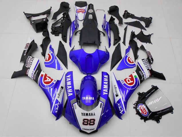 2015-2019 Yamaha YZF R1 Motorcycle Fairings - White Blue Black Red PATA 88 UK