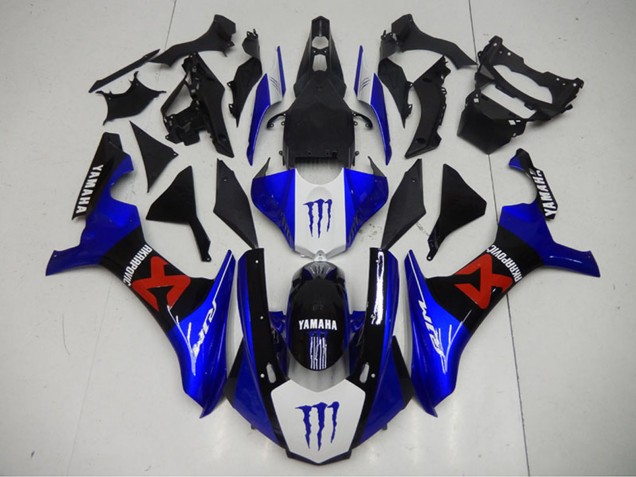 2015-2019 Yamaha YZF R1 Motorcycle Fairings - Blue White Black Red Monster Akropovic UK
