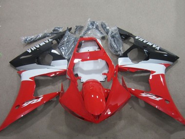 Best 2003-2004 Yamaha YZF R6 Motorcycle Fairing Kits - Red White Glossy Black UK