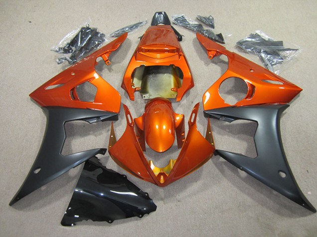 2003-2004 Yamaha YZF R6 Motorcycle Fairing - Orange Matte Black UK