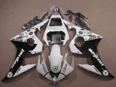 Best 2003-2004 Yamaha YZF R6 Motorcycle Fairings - White Glossy Black Jordan Dunlop UK