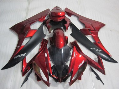 Best 2006-2007 Yamaha YZF R6 Bike Fairings - Red Matte Black UK