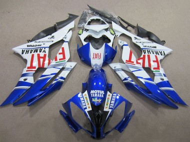 Best 2008-2016 Yamaha YZF R6 Motorcycle Fairings - White Blue Red Fiat Motul Michelin 46 UK