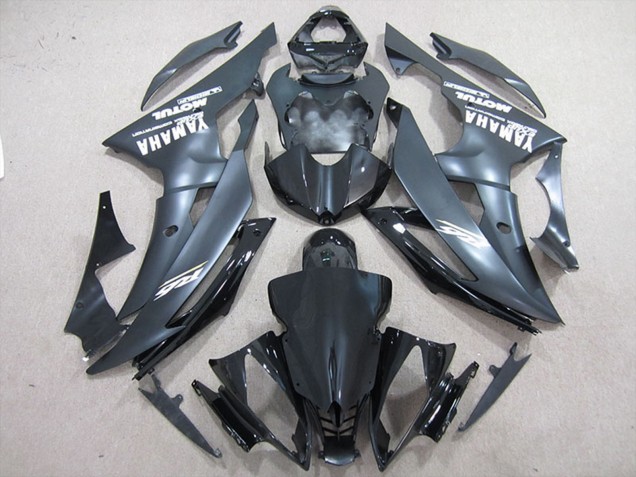 2008-2016 Yamaha YZF R6 Motorcycle Fairings - Glossy Black Matte Black White Decals UK