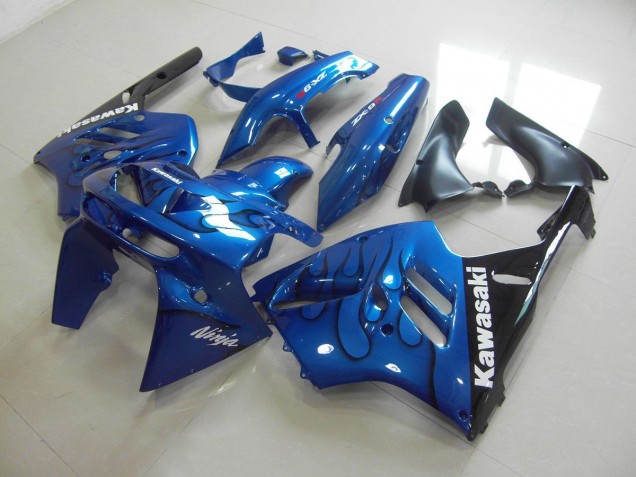 ABS 1994-1997 Blue Black Flame Kawasaki ZX9R Motor Bike Fairings UK ABS 1994-1997 Blue Black Flame Kawasaki ZX9R Motor Bike Fairings UK