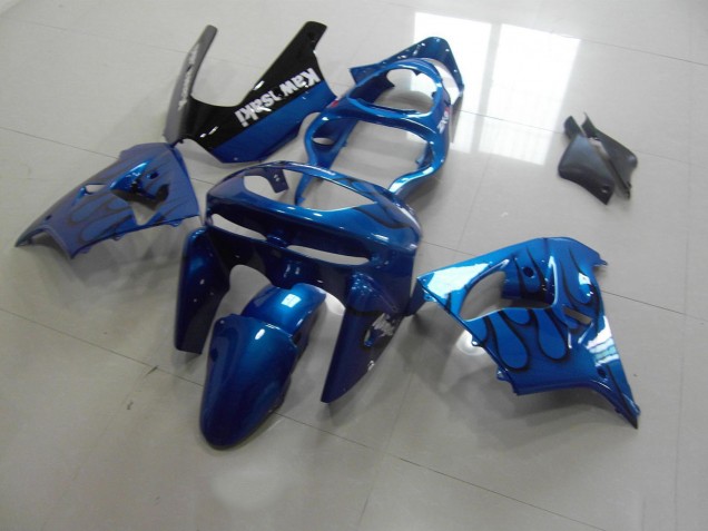 ABS 1998-1999 Blue Black Flame Kawasaki ZX9R Motorbike Fairing UK ABS 1998-1999 Blue Black Flame Kawasaki ZX9R Motorbike Fairing UK