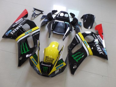 ABS 1998-2002 Black Yellow Monster Yamaha YZF R6 Bike Fairings UK