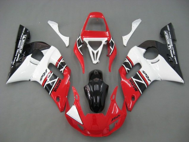 ABS 1998-2002 Red White Black Yamaha YZF R6 Motorcycle Fairings Kits UK ABS 1998-2002 Red White Black Yamaha YZF R6 Motorcycle Fairings Kits UK