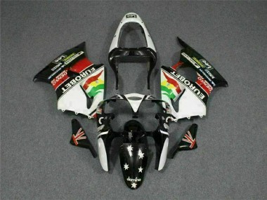 ABS 2000-2002 Black White Eurobet Kawasaki ZX6R Bike Fairing UK