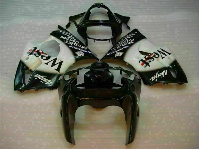 ABS 2000-2002 Black West Ninja Kawasaki ZX6R Motorcycle Fairings Kits UK ABS 2000-2002 Black West Ninja Kawasaki ZX6R Motorcycle Fairings Kits UK