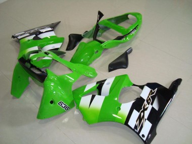 ABS 2000-2002 Green Black Kawasaki ZX6R Bike Fairing Kit UK