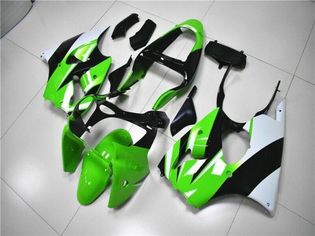 ABS 2000-2002 Green White Black Kawasaki ZX6R Bike Fairing Kit UK ABS 2000-2002 Green White Black Kawasaki ZX6R Bike Fairing Kit UK