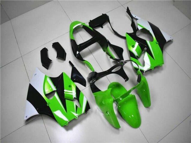ABS 2000-2002 Green White Black Kawasaki ZX6R Bike Fairing Kit UK ABS 2000-2002 Green White Black Kawasaki ZX6R Bike Fairing Kit UK