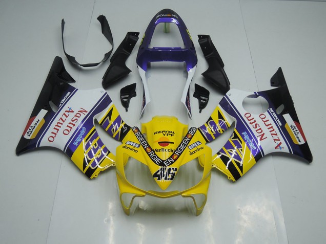 ABS 2001-2003 Yellow White Nastro Azzurro Honda CBR600 F4i Motorbike Fairing UK ABS 2001-2003 Yellow White Nastro Azzurro Honda CBR600 F4i Motorbike Fairing UK