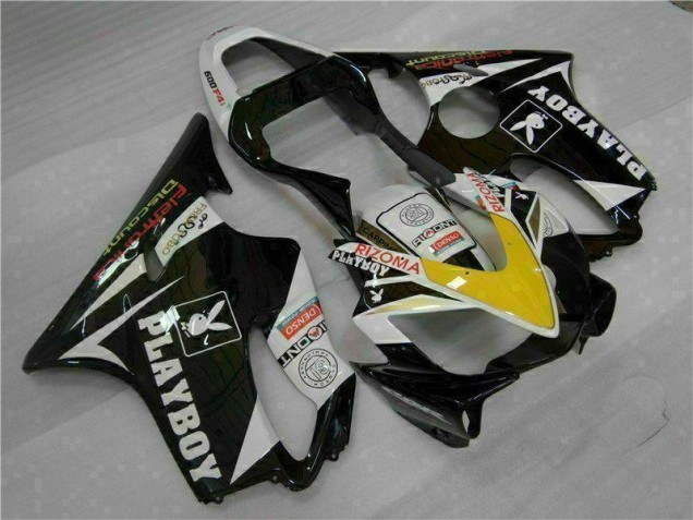 ABS 2001-2003 Yellow Silver Black Playboy Honda CBR600 F4i Motorcycle Fairing Kit UK ABS 2001-2003 Yellow Silver Black Playboy Honda CBR600 F4i Motorcycle Fairing Kit UK