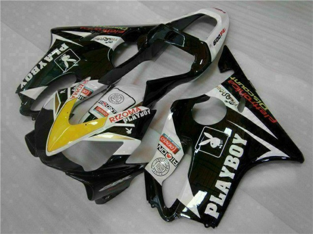 ABS 2001-2003 Yellow Silver Black Playboy Honda CBR600 F4i Motorcycle Fairing Kit UK ABS 2001-2003 Yellow Silver Black Playboy Honda CBR600 F4i Motorcycle Fairing Kit UK
