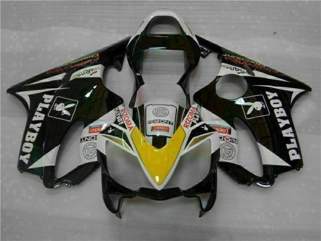 ABS 2001-2003 Yellow Silver Black Playboy Honda CBR600 F4i Motorcycle Fairing Kit UK ABS 2001-2003 Yellow Silver Black Playboy Honda CBR600 F4i Motorcycle Fairing Kit UK