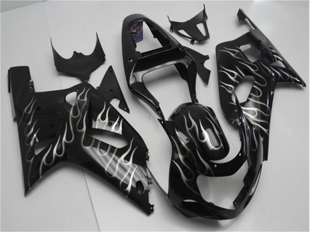 ABS 2001-2003 Black White Flame Suzuki GSXR 600/750 Motorcycle Fairing Kits UK ABS 2001-2003 Black White Flame Suzuki GSXR 600/750 Motorcycle Fairing Kits UK