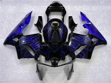 ABS 2003-2004 Black with Blue Flame Honda CBR600RR Motorcycle Fairing Kits UK