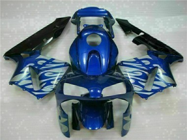 ABS 2003-2004 Blue with Silver Flame Honda CBR600RR Motorbike Fairing UK