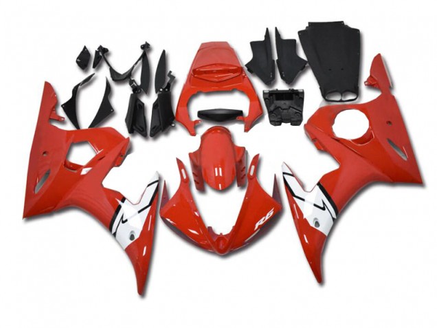 ABS 2003-2005 Red White Yamaha YZF R6 Motorbike Fairing Kits UK ABS 2003-2005 Red White Yamaha YZF R6 Motorbike Fairing Kits UK